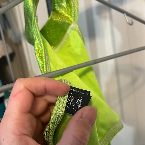 Green Neon Sparkle Rave Outfit Music Festival Rolita Couture - Picture 4 of 7